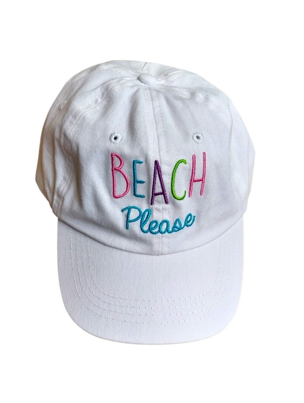 Ladies Beach Please White Baseball Cap NWT